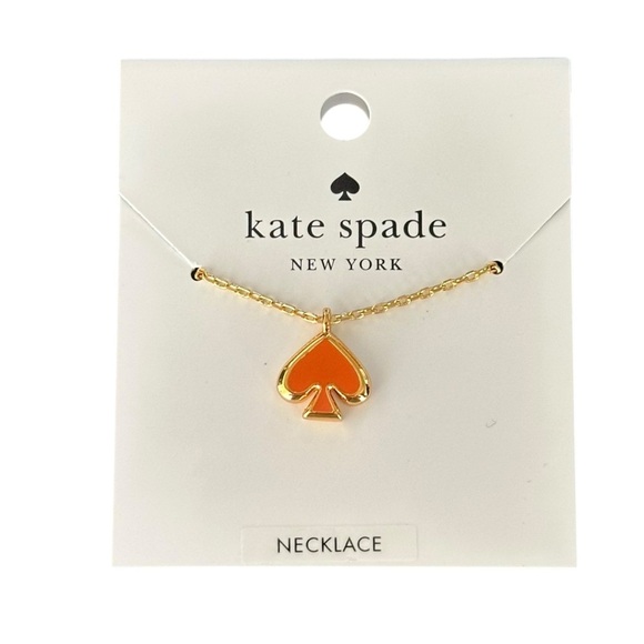kate spade Jewelry - Kate Spade NWT Orange Sculpted Spade Pendant Necklace